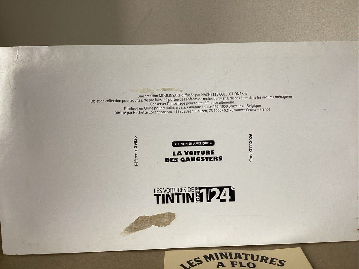 1/24 Collection Hachette Tintin , La Voiture Des Gangsters